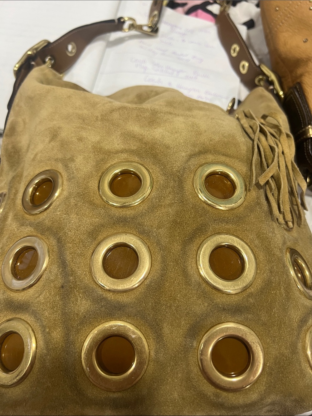 Coach Suede Eyelet Large Duffle VTG 2004 - Picture 4 of 10
